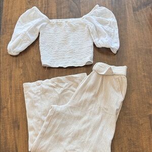 Janie and Jack palazzo pant and crop top set. Great Condition!
